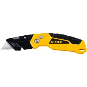 STAYER Hercules-А24, универсальный металлический нож с трапециевидным лезвием (0946)