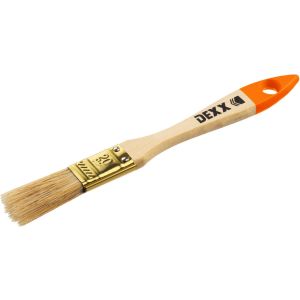 DEXX 20 мм, 3/4″, натуральная щетина, деревянная ручка, флейцевая, все виды ЛКМ, плоская кисть (0100-020)