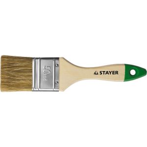 STAYER LASUR, 50 мм, 2″, смешанная щетина, деревянная ручка, для высокотекучих ЛКМ, плоская кисть (01031-50)