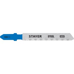 STAYER T118G, 2 шт, 50 мм / 1.1 мм, T-хвост., HSS сталь, по металлу толщиной 0.5-1.5 мм, полотна для лобзика, Professional (15993-1.1)