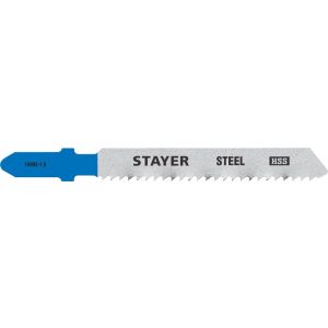 STAYER T118B, 2 шт, 50 мм / 2 мм (12TPI), T-хвост., HSS сталь, по металлу толщиной 2-6 мм, полотна для лобзика, Professional (15993-1.8)