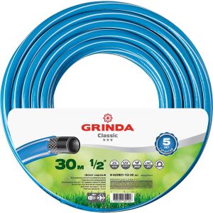 GRINDA Classic, 1/2″, 30 м, 25 атм, трёхслойный, армированный, сетчатое армирование полиамидной нитью, поливочный шланг (8-429001-1/2-30)