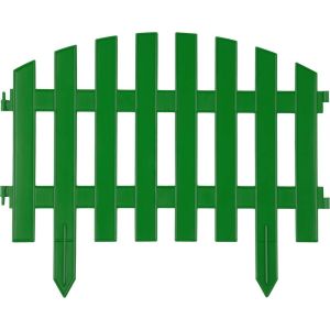 GRINDA Ар Деко, 28 х 300 см, зеленый, 7 секций, декоративный забор (422203-G)