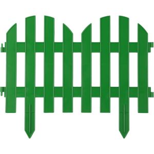 GRINDA Палисадник, 28 х 300 см, зеленый, 7 секций, декоративный забор (422205-G)