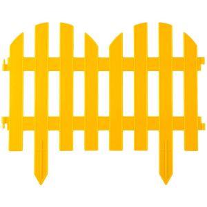 GRINDA Палисадник, 28 х 300 см, желтый, 7 секций, декоративный забор (422205-Y)