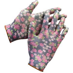 GRINDA S-M, чёрные, прозрачное нитриловое покрытие, садовые перчатки (11297-S)