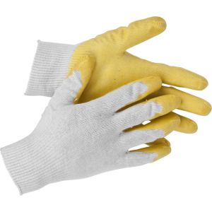 STAYER PROTECT, S-M, эластичные, натуральный хлопок, перчатки с латексным обливом (11408-S)