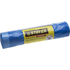 Stayer 30 л, 20 шт, голубые, с завязками, мусорные мешки (39155-30)