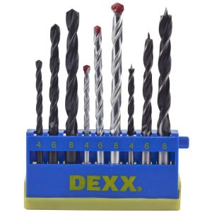 DEXX дерево 4-6-8 мм, металл 4-6-8 мм, бетон 4-6-8 мм, набор комбинированных сверл (2970-H9)