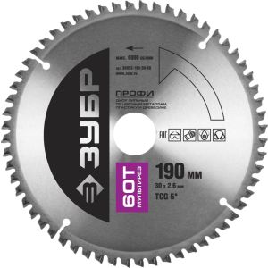 ЗУБР Мультирез 190х30мм 60Т, диск пильный по алюминию