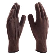 Перчатки трикотажные, акрил, ПВХ гель, «Протектор», коричневый, оверлок Россия Сибртех