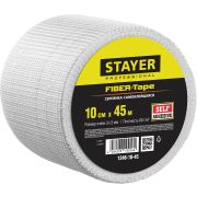 STAYER FIBER-Tape, 10 см х 45 м, 3 х 3 мм, самоклеящаяся серпянка, Professional (1246-10-45)