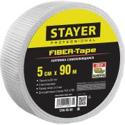 STAYER FIBER-Tape, 5 см х 90 м, 3 х 3 мм, самоклеящаяся серпянка, Professional (1246-05-90)