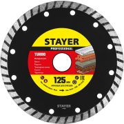 STAYER Turbo, 125 мм, (22.2 мм, 7 х 2.4 мм), сегментированный алмазный диск, Professional (3662-125)
