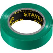 STAYER Protect-10 15 мм х 10 м зеленая не поддерживает горение, Изоляционная лента ПВХ, PROFESSIONAL (12291-G)