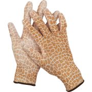 GRINDA M, коричневые, прозрачное PU покрытие, 13 класс вязки, садовые перчатки (11292-M)