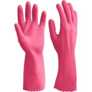ЗУБР L, хозяйственно-бытовые, с х/б напылением, рифлёные, латексные перчатки повышенной прочности (11250-L)