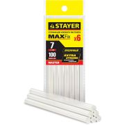 STAYER Cristal, 7 х 100 мм, 6 шт, прозрачные, универсальные клеевые стержни Professional (2-06817-T-S06)
