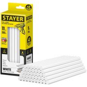 STAYER White, белые, 11 х 200 мм, 40 шт, клеевые стержни, Professional (2-06821-W-S40)