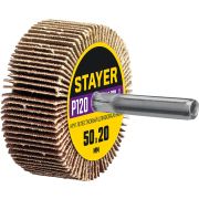 STAYER d 50 x 20 мм, P120, на шпильке d 6 мм, круг шлифовальный лепестковый (36607-120)