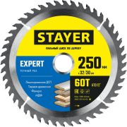 STAYER Expert, 250 x 32/30 мм, 60Т, точный рез, пильный диск по дереву (3682-250-32-60)