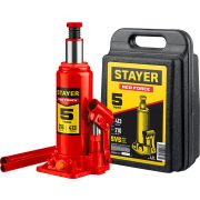 STAYER RED FORCE, в кейсе, 5 т, 216 - 413 мм, бутылочный гидравлический домкрат, Professional (43160-5-K)