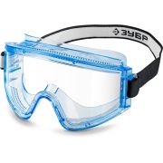 ЗУБР ПАНОРАМА П, закрытого типа, стекло из ударопрочного поликарбоната, защитные очки с прямой вентиляцией, Профессионал (110231)