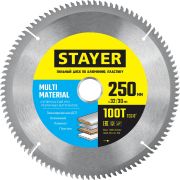 STAYER Multi Material, 250 х 32/30 мм, 100Т, супер чистый рез, пильный диск по алюминию и пластику (3685-250-32-100)