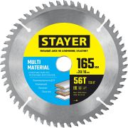 STAYER Multi Material, 165 x 20/16 мм, 56T, супер чистый рез, пильный диск по алюминию (3685-165-20-56)